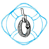 Jim-Buoy 800-30 Heaving Line and Bracket - 30'